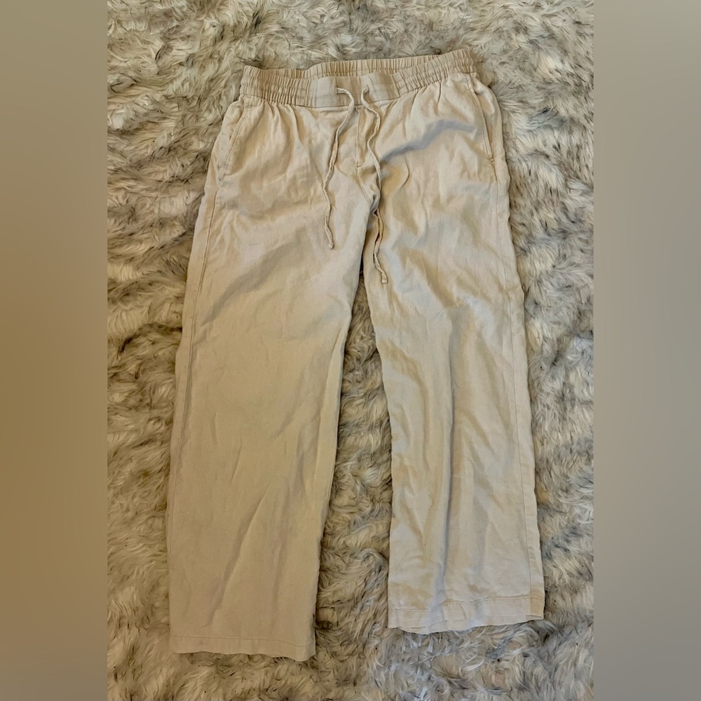 Old Navy Women's Cream Linen Pants
